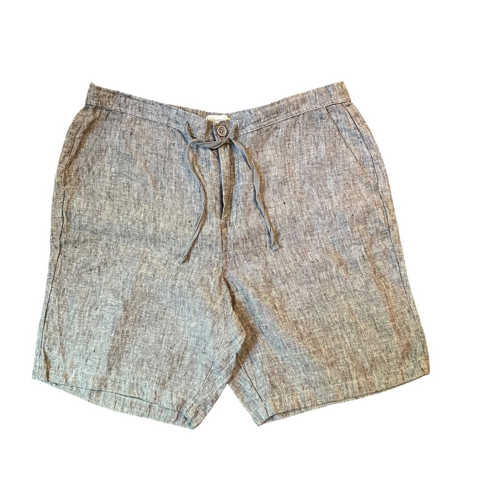 Coldwater Creek‎ Shorts Bermuda Linen Boho Beach Minimalist 16P Gray Lagenlook